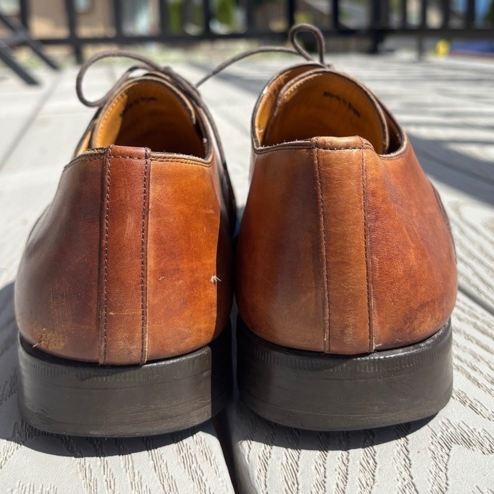 Magnanni Romelo Cognac Men's Size 11.5 M Lace Up Apron Toe Derby Shoes 13723 - Picture 8 of 10